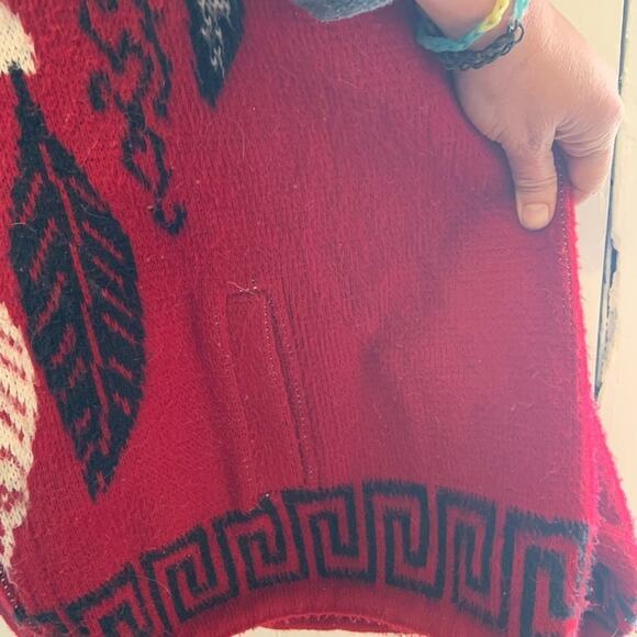 Vintage  wool sweater coat w hood dream catcher full zip in Sz Xl! - Picture 7 of 10